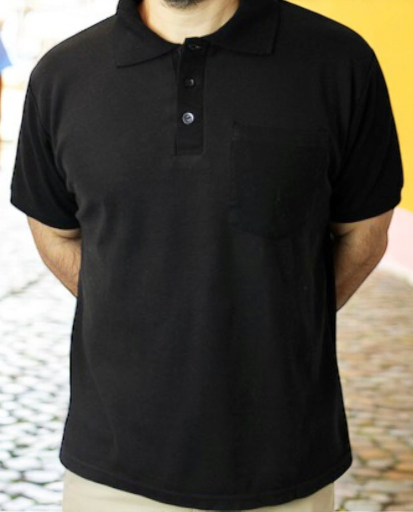 Black Soft Pique Polo